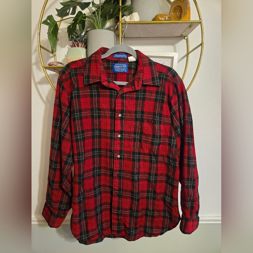 Vintage Pendleton Authentic Cluny Red Tartan Button Down